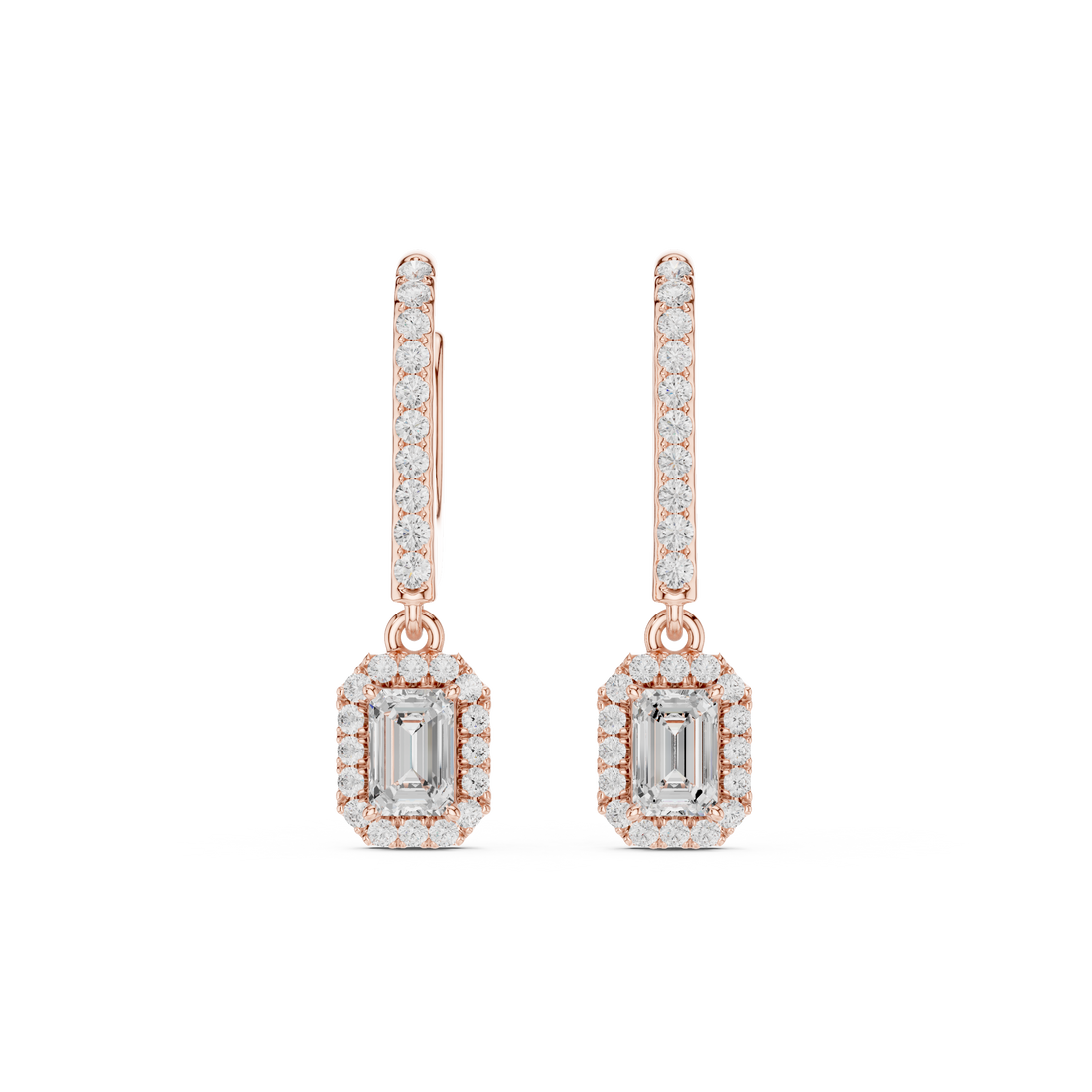 Emerald & Round Diamond Brilliance Lab Grown Diamond Earring