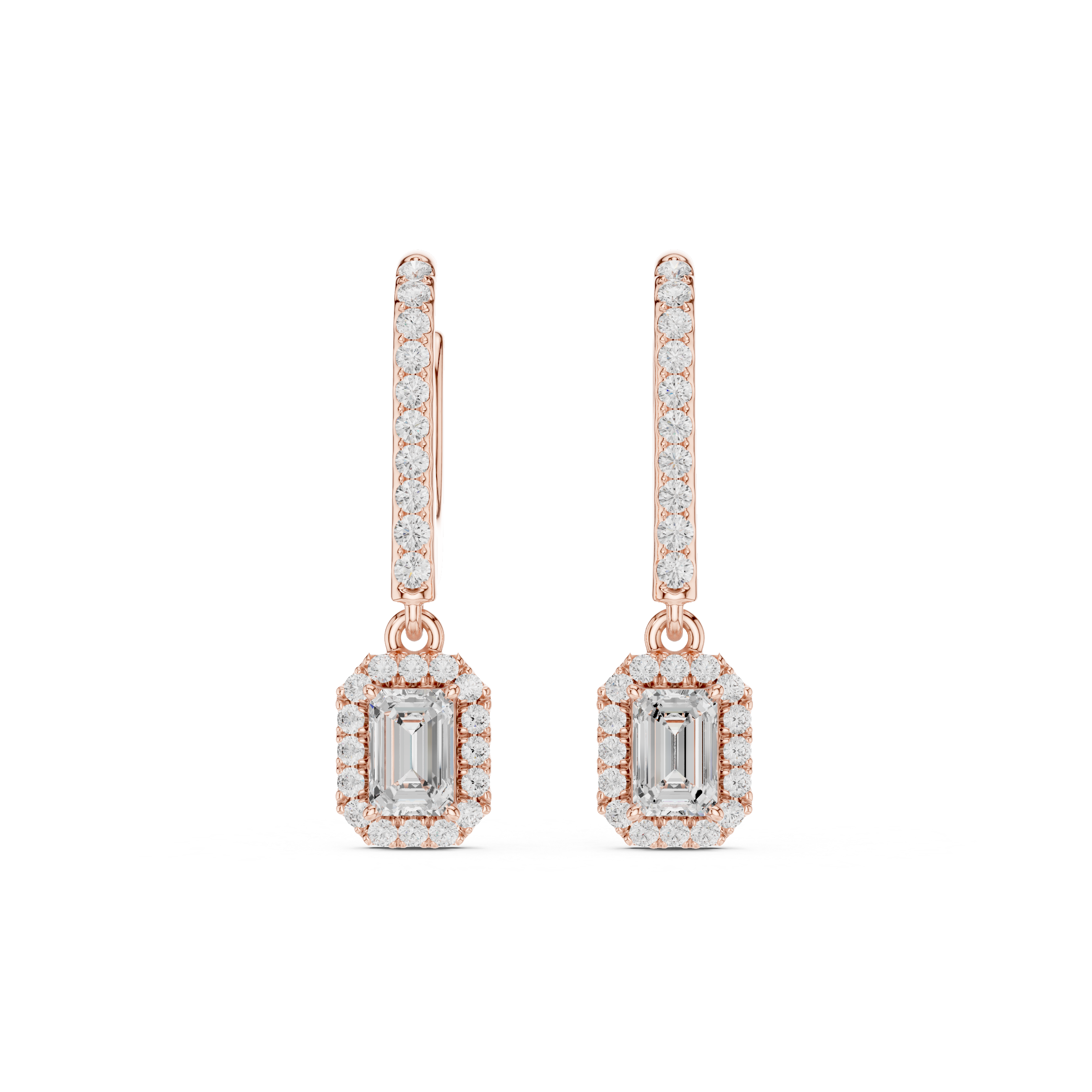 Emerald & Round Diamond Brilliance Lab Grown Diamond Earring