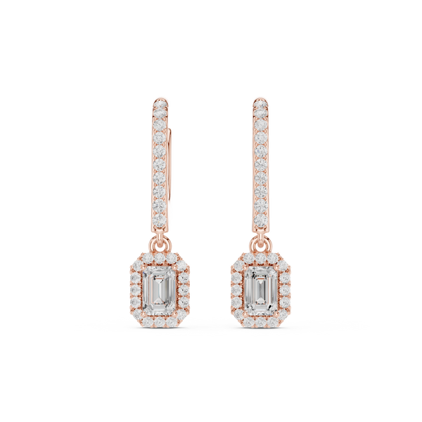 Emerald & Round Diamond Brilliance Lab Grown Diamond Earring