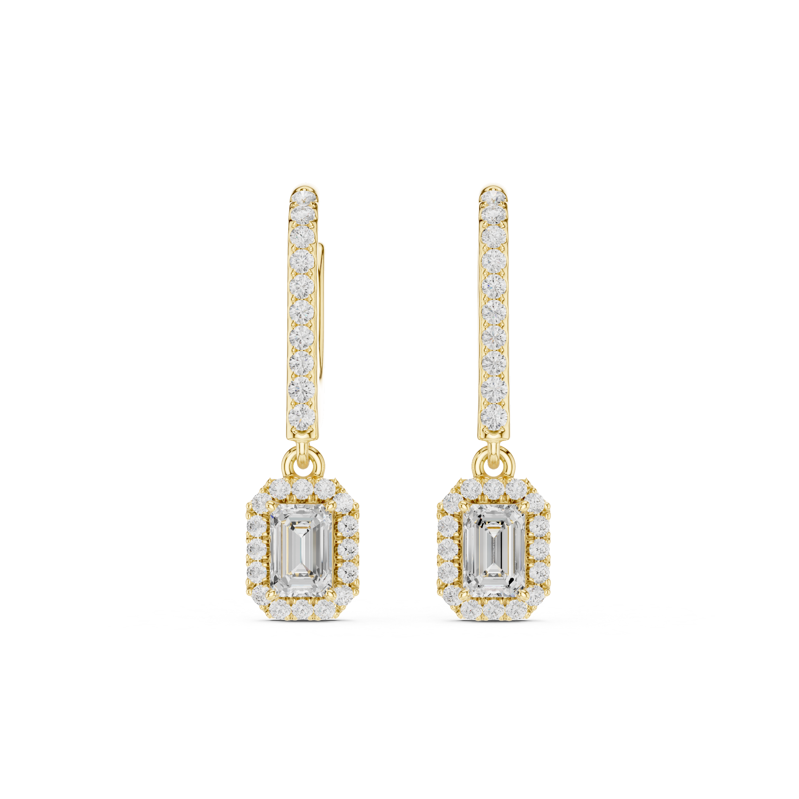 Emerald & Round Diamond Brilliance Lab Grown Diamond Earring