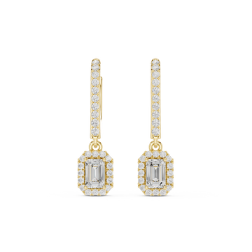 Emerald & Round Diamond Brilliance Lab Grown Diamond Earring
