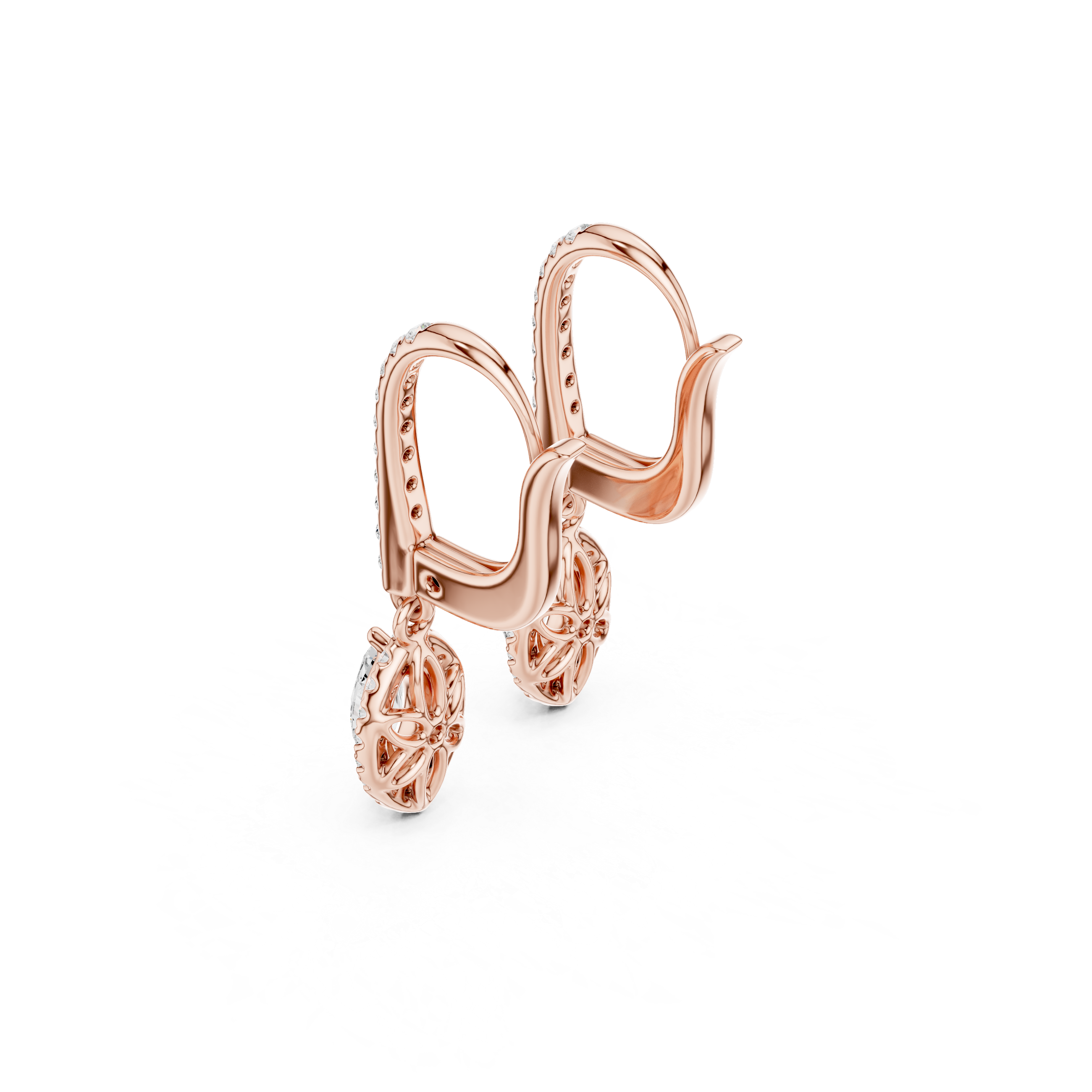 Exquisite Cushion Round Diamond Lab Grown Diamond Earring