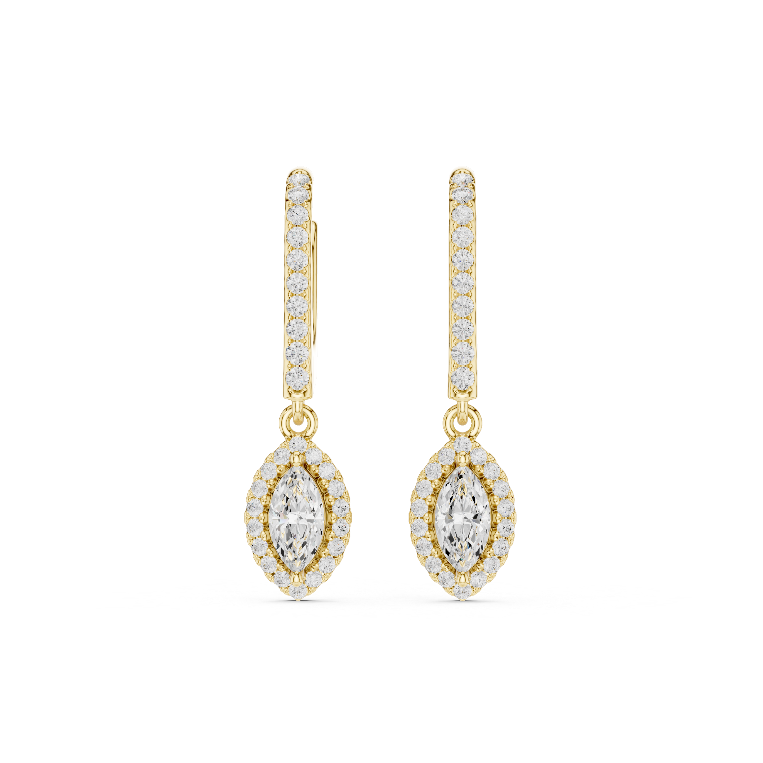 Exquisite Cushion Round Diamond Lab Grown Diamond Earring