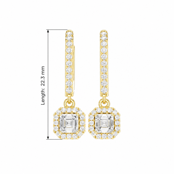 Brilliant Asscher & Round Diamond Lab Grown Diamond Earring