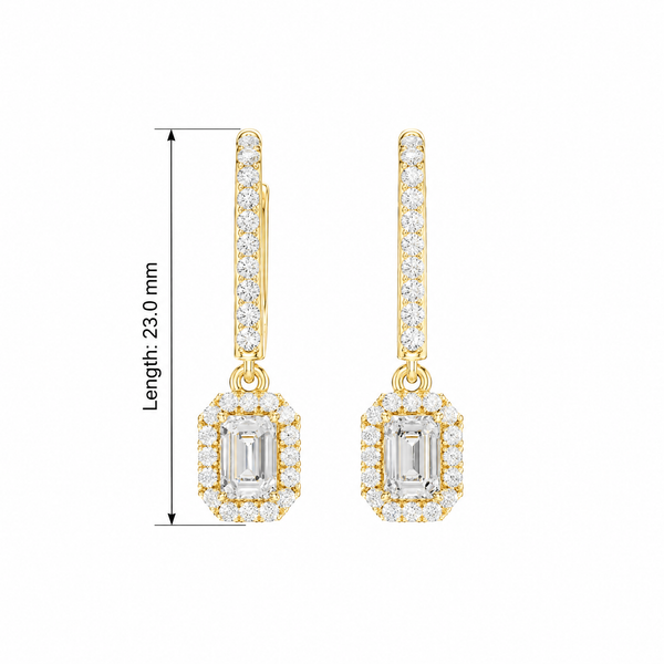 Emerald & Round Diamond Brilliance Lab Grown Diamond Earring