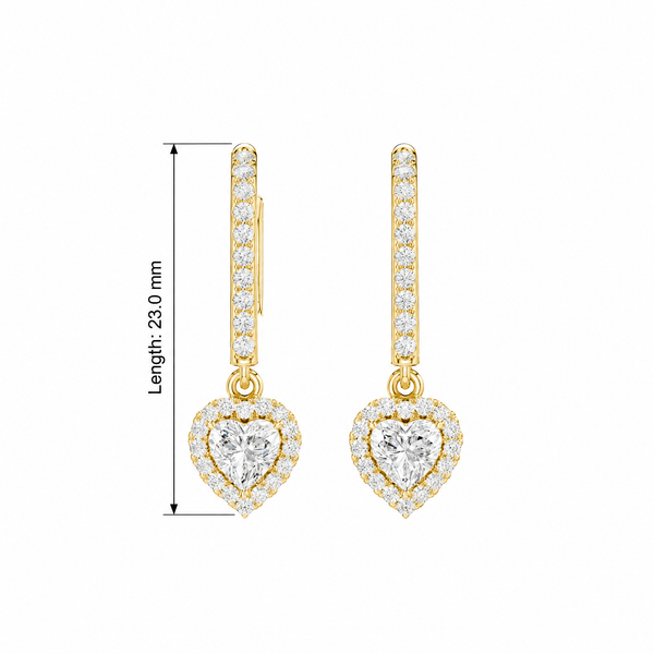 Enchanting Heart & Round Diamond Lab Grown Diamond Earring