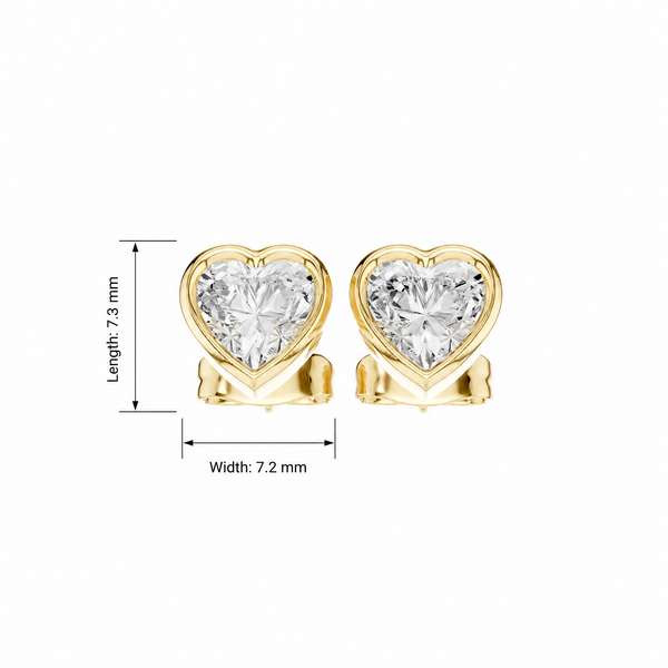 Heart Bezel Lab Grown Diamond Earrings