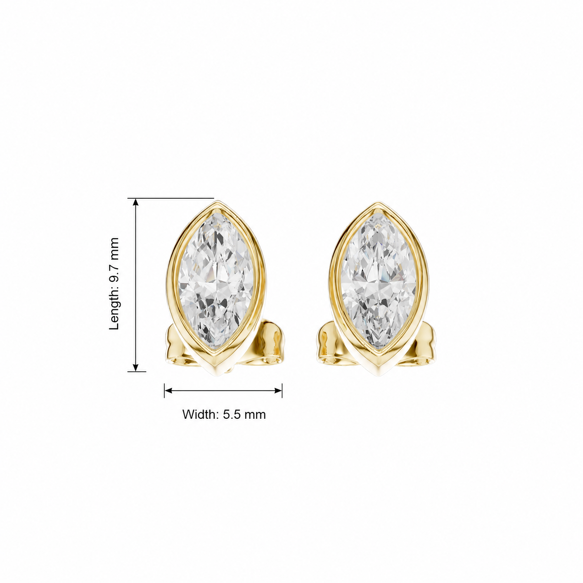 Marquise Bezel Set Lab Grown Diamond Earrings