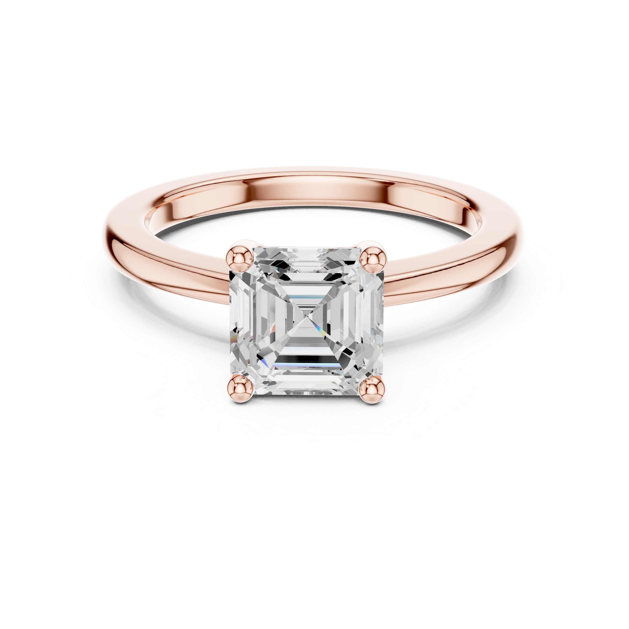 1.5 ct Asscher Diamond Solitaire Lab Grown Diamond Ring