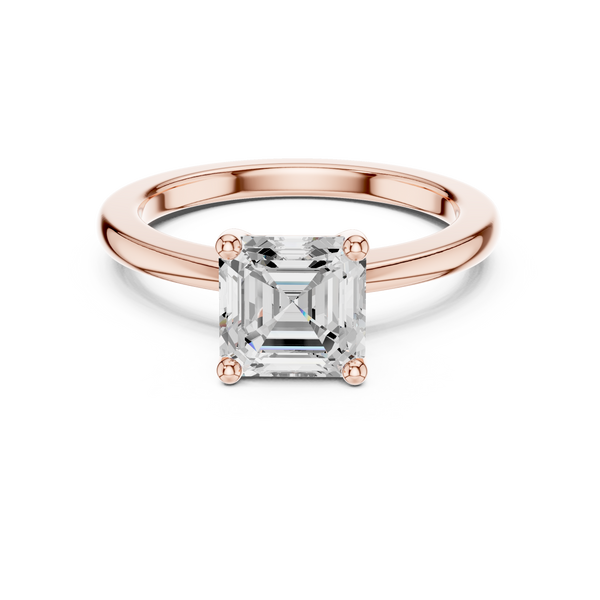 1.5 ct Asscher Diamond Solitaire Lab Grown Diamond Ring