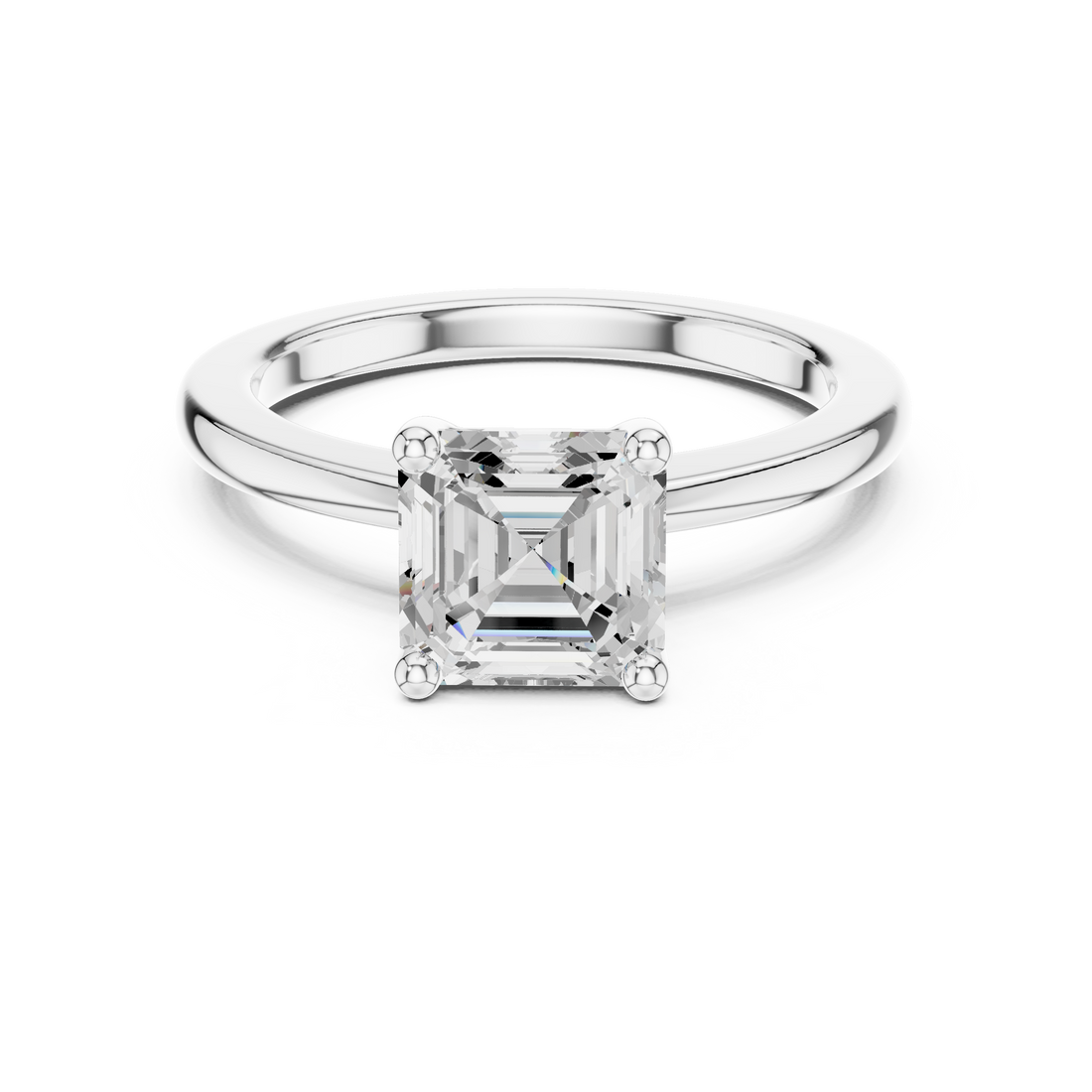 1.5 ct Asscher Diamond Solitaire Lab Grown Diamond Ring