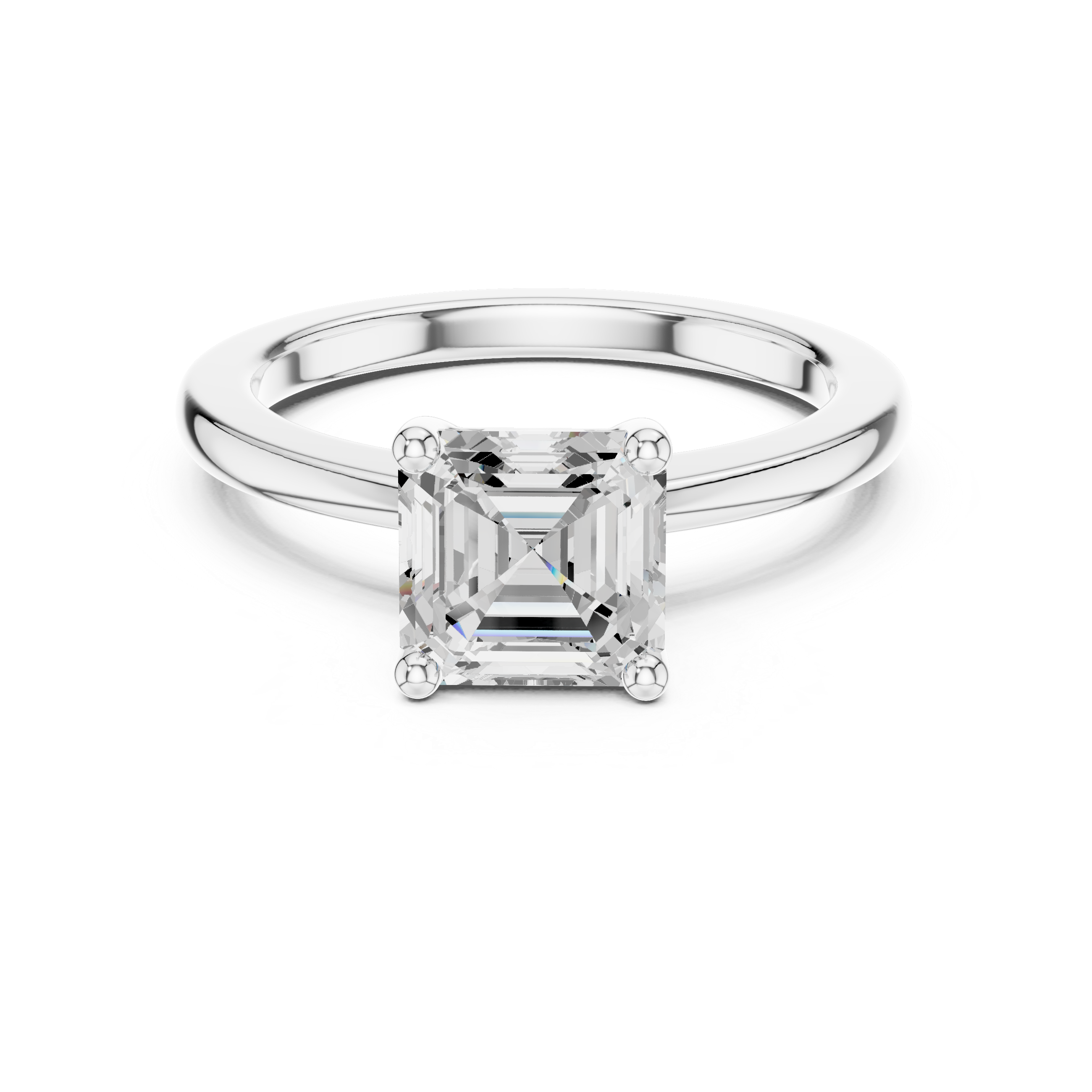 1.5 ct Asscher Diamond Solitaire Lab Grown Diamond Ring