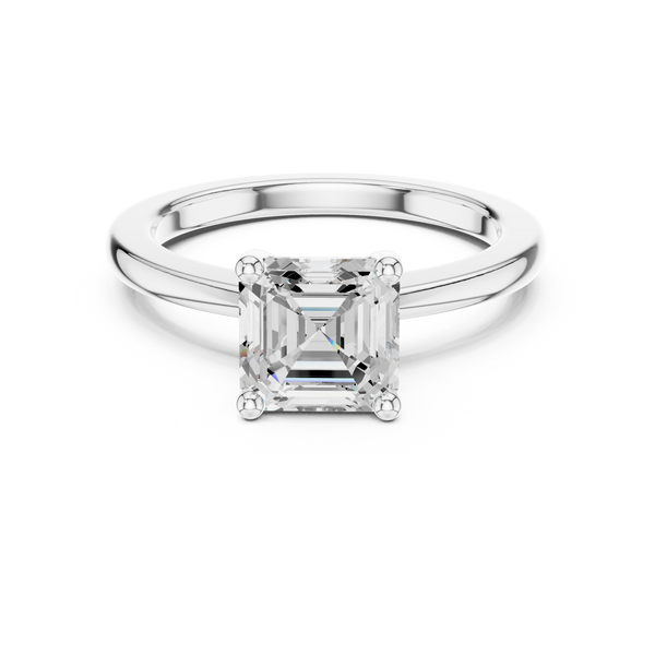 1.5 ct Asscher Diamond Solitaire Lab Grown Diamond Ring