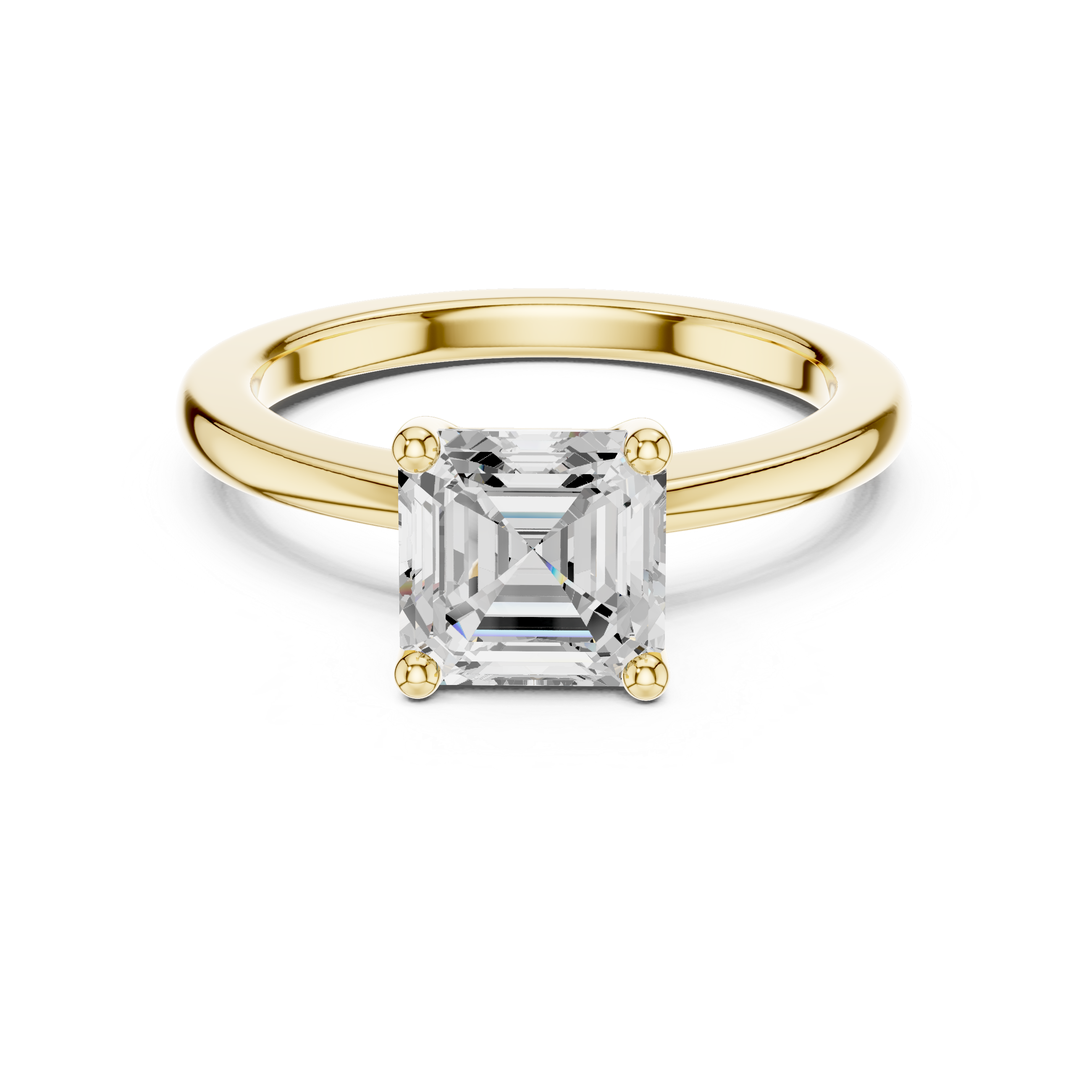 1.5 ct Asscher Diamond Solitaire Lab Grown Diamond Ring