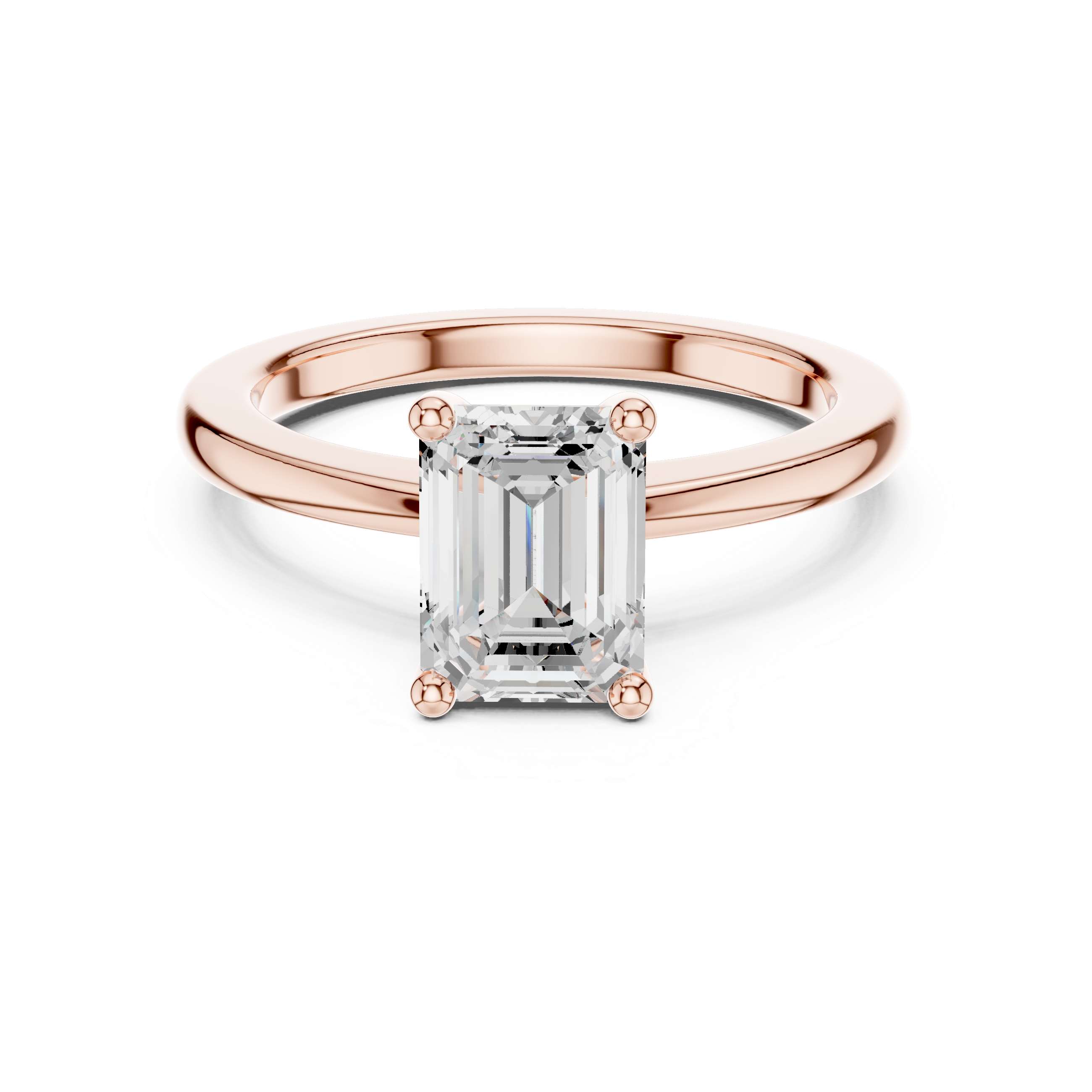 1.5 ct Emerald Cut Solitaire Diamond Lab Grown Diamond Ring