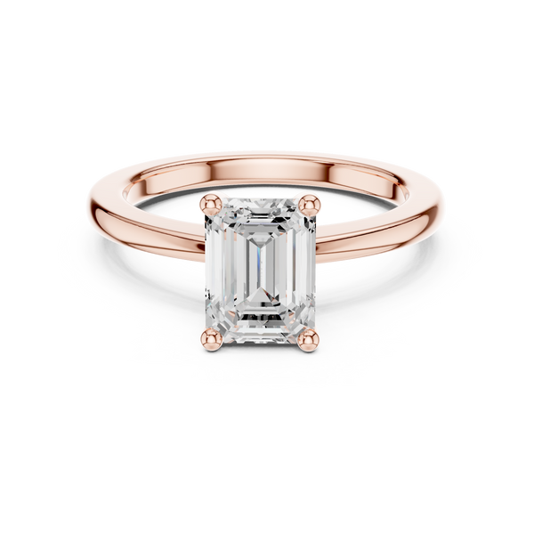 1.5 ct Emerald Cut Solitaire Diamond Lab Grown Diamond Ring