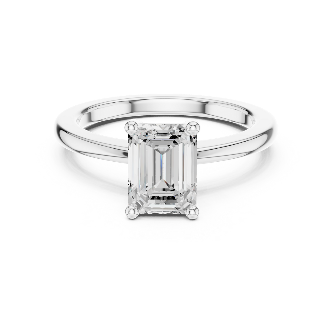 1.5 ct Emerald Cut Solitaire Diamond Lab Grown Diamond Ring