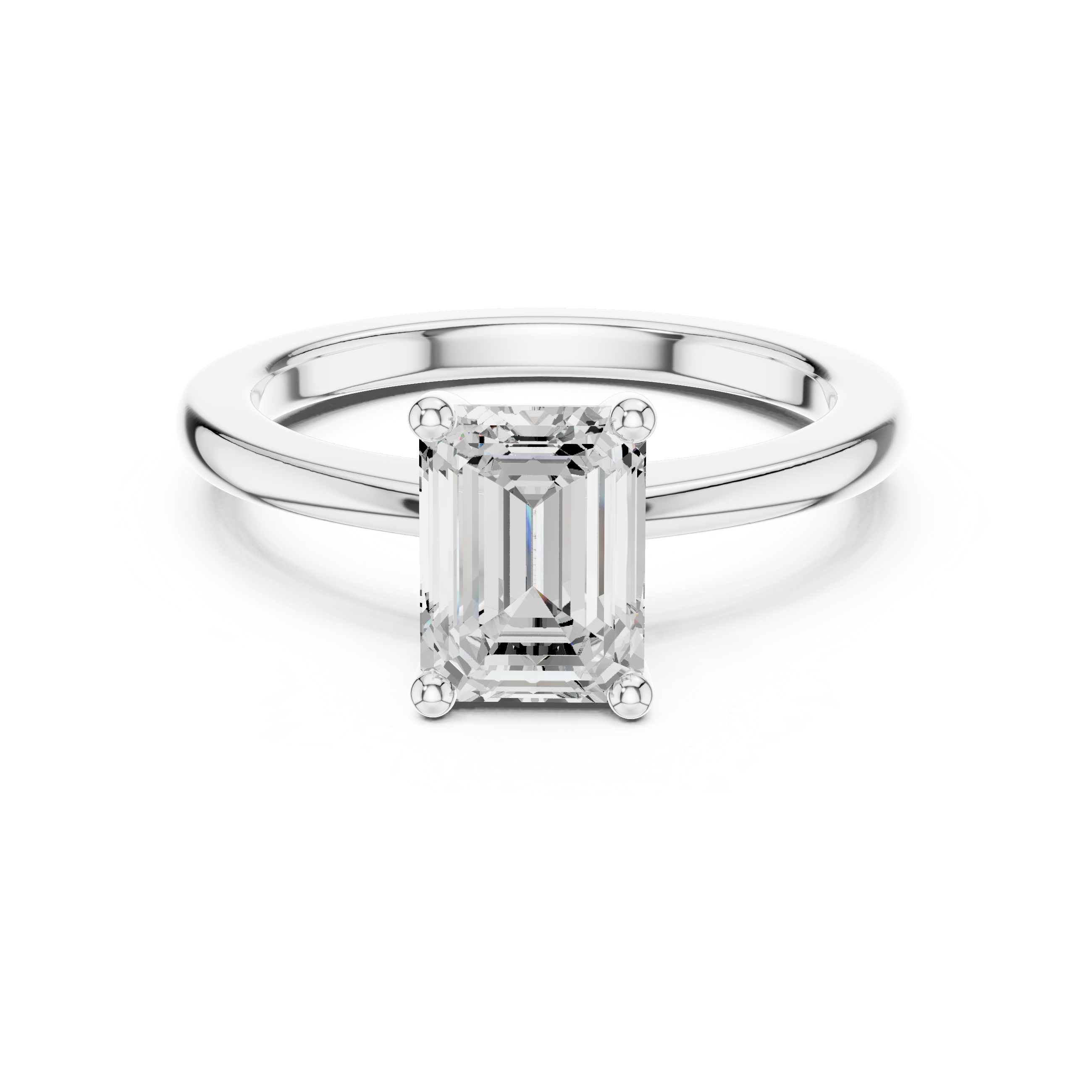 1.5 ct Emerald Cut Solitaire Diamond Lab Grown Diamond Ring