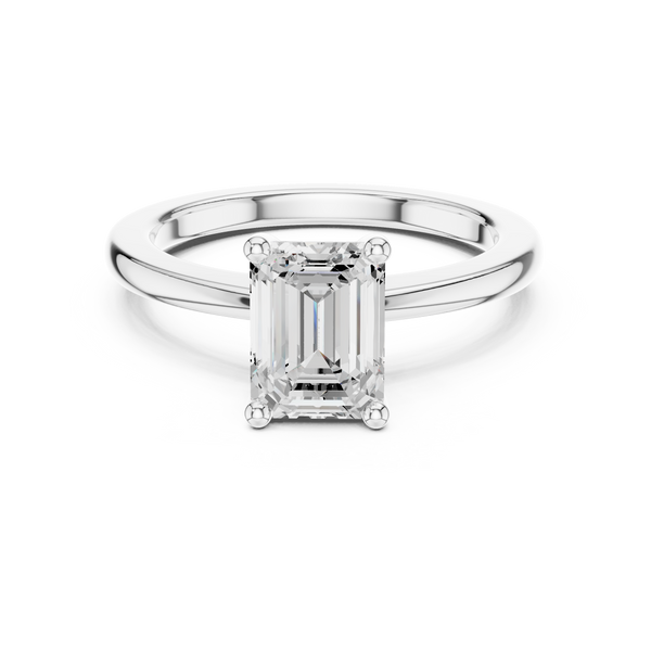 1.5 ct Emerald Cut Solitaire Diamond Lab Grown Diamond Ring