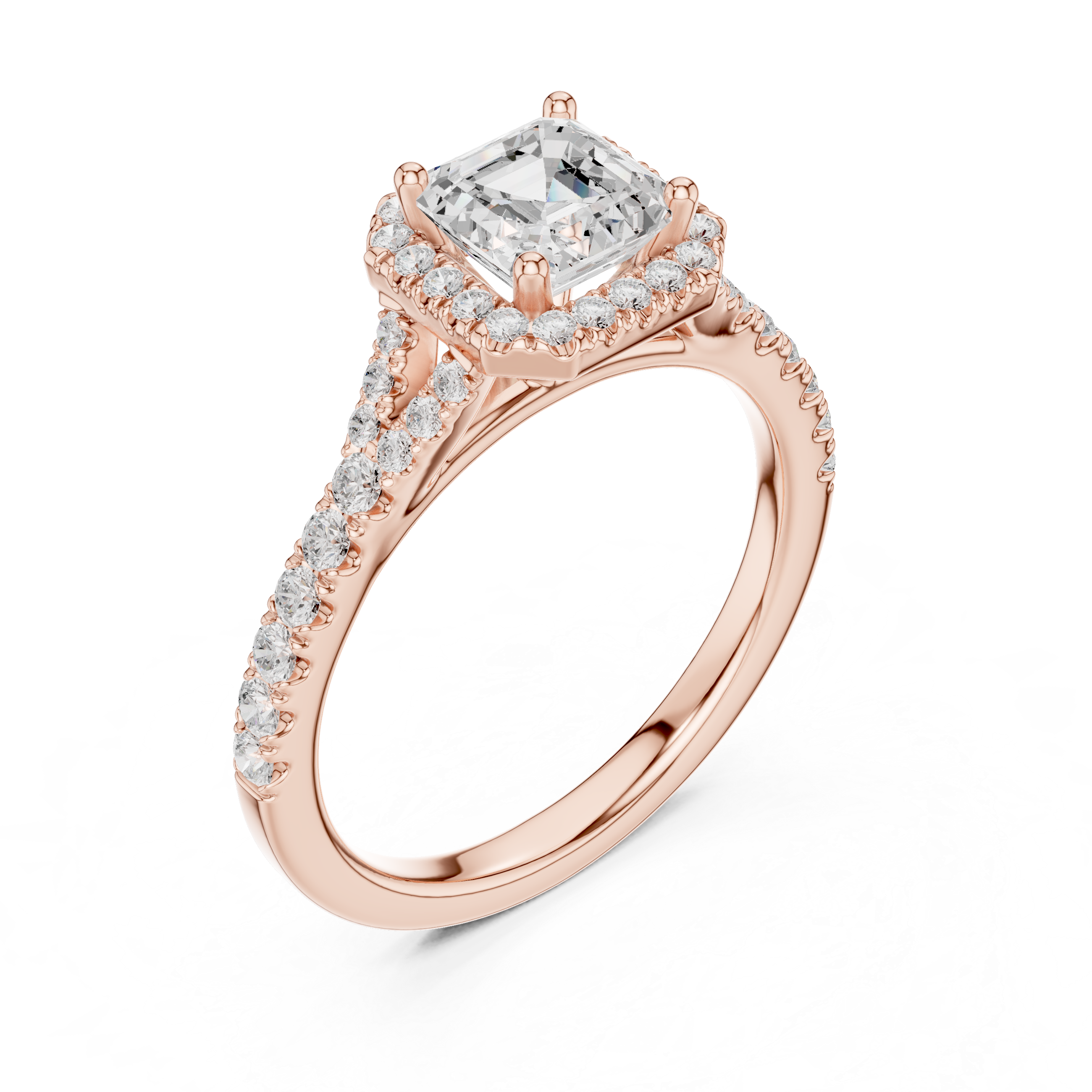 1 ct Asscher Diamond Solitaire Lab Grown Diamond Ring