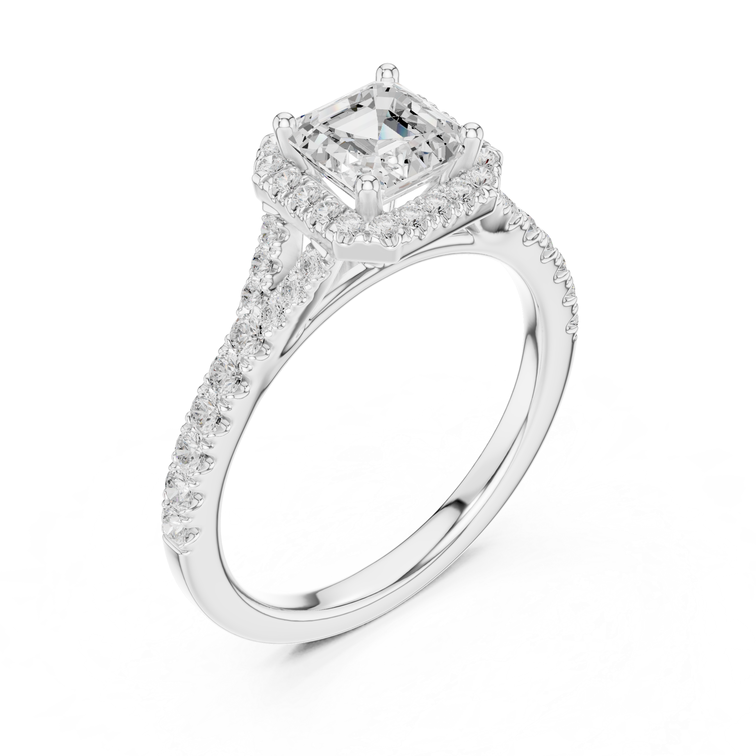 1 ct Asscher Diamond Solitaire Lab Grown Diamond Ring