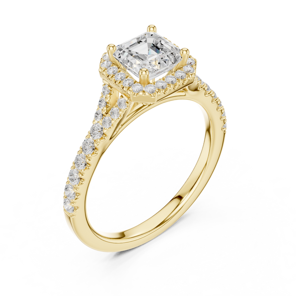1 ct Asscher Diamond Solitaire Lab Grown Diamond Ring