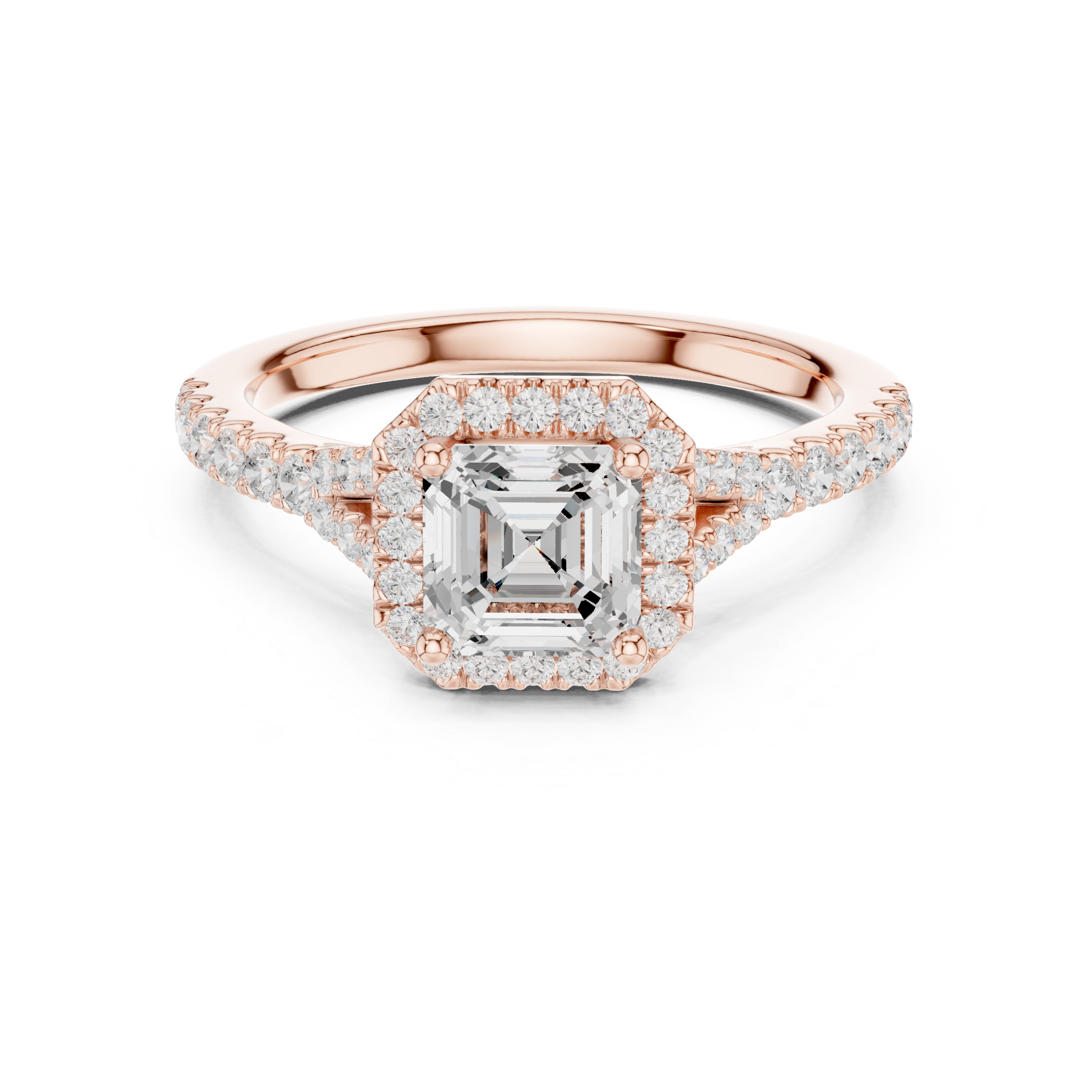 1 ct Asscher Diamond Solitaire Lab Grown Diamond Ring