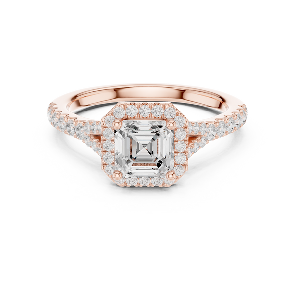 1 ct Asscher Diamond Solitaire Lab Grown Diamond Ring