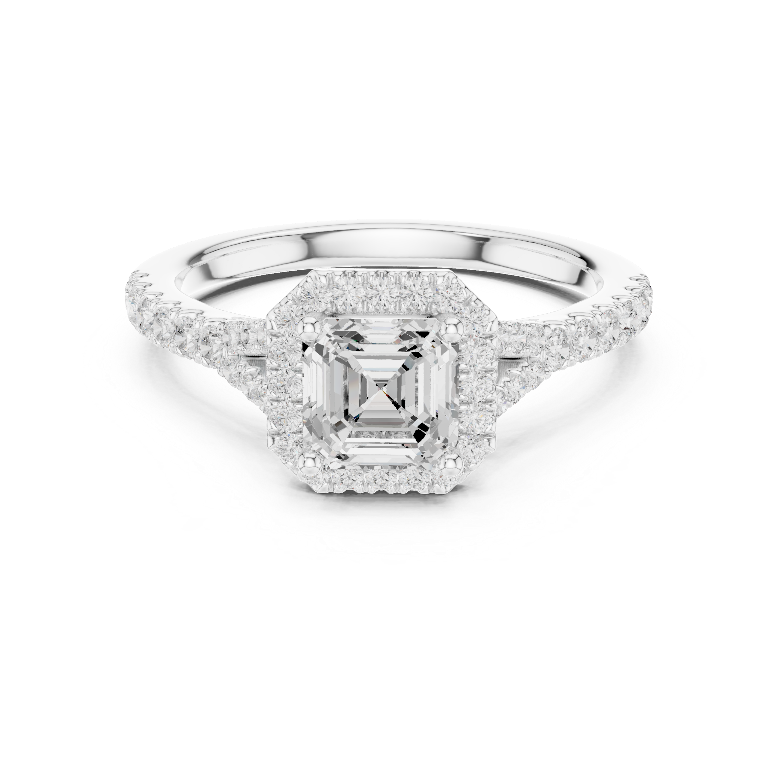 1 ct Asscher Diamond Solitaire Lab Grown Diamond Ring