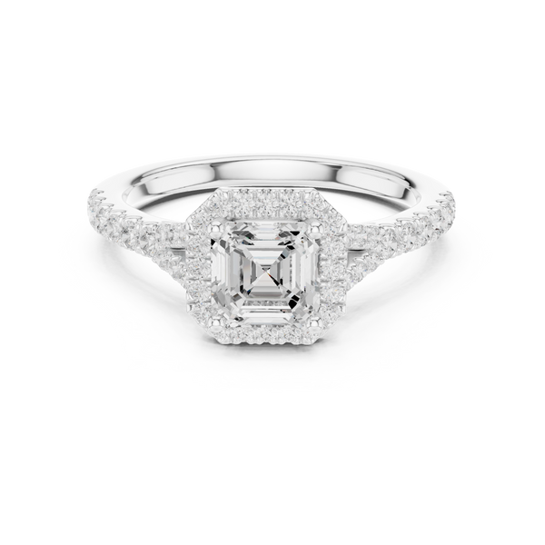 1 ct Asscher Diamond Solitaire Lab Grown Diamond Ring