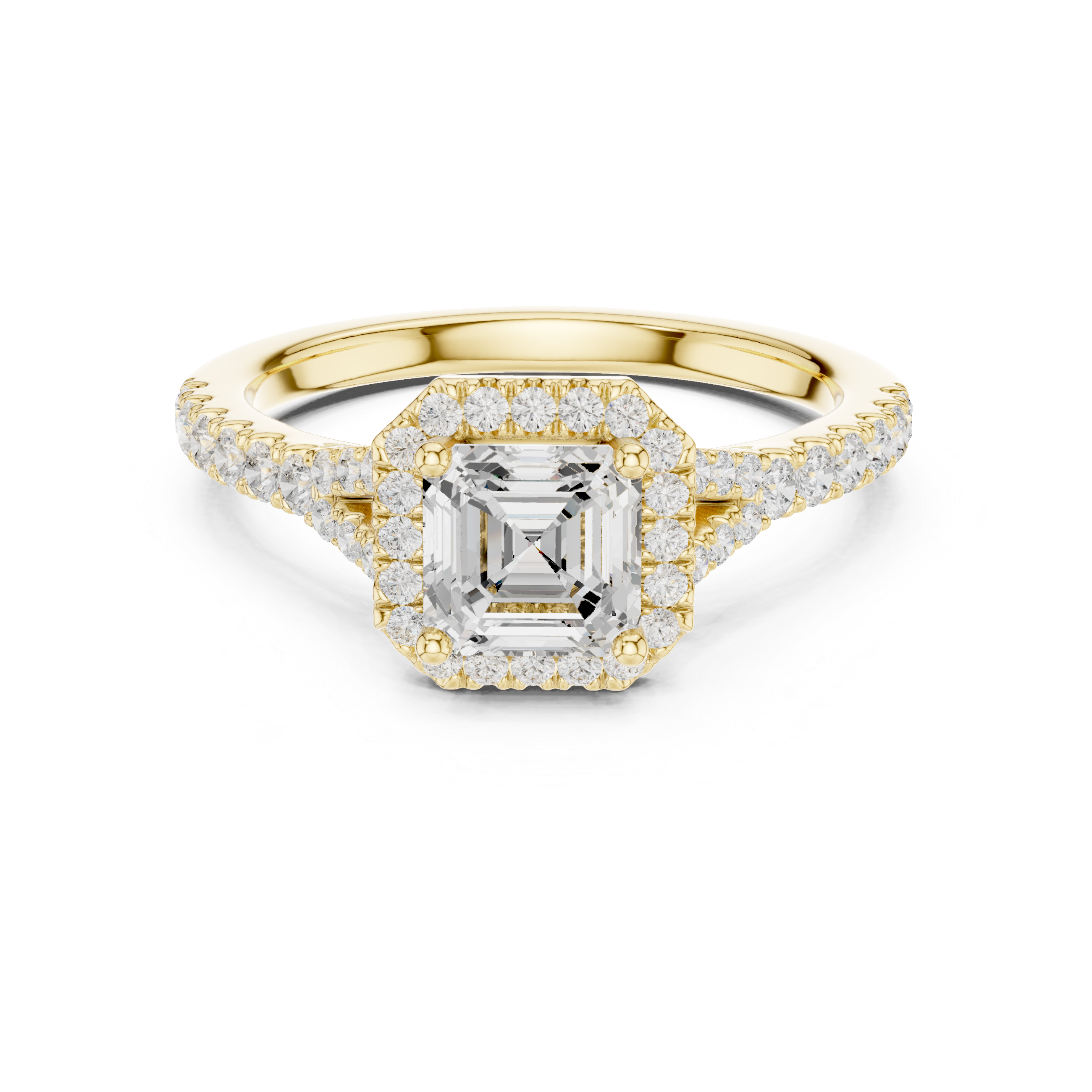 1 ct Asscher Diamond Solitaire Lab Grown Diamond Ring