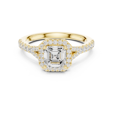 1 ct Asscher Diamond Solitaire Lab Grown Diamond Ring