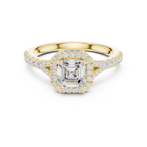 1 ct Asscher Diamond Solitaire Lab Grown Diamond Ring