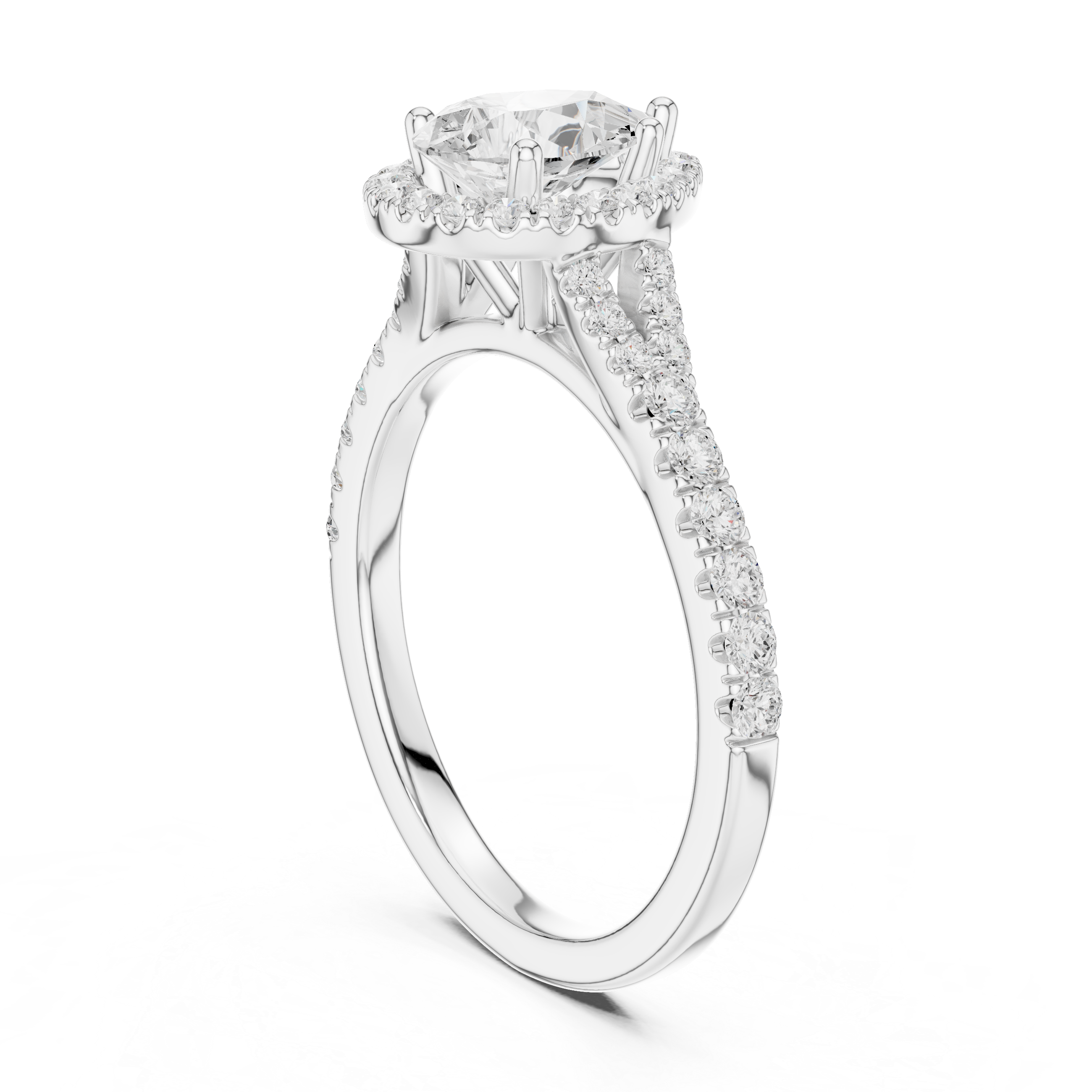 1 ct Pear Diamond Halo Lab Grown Diamond Ring