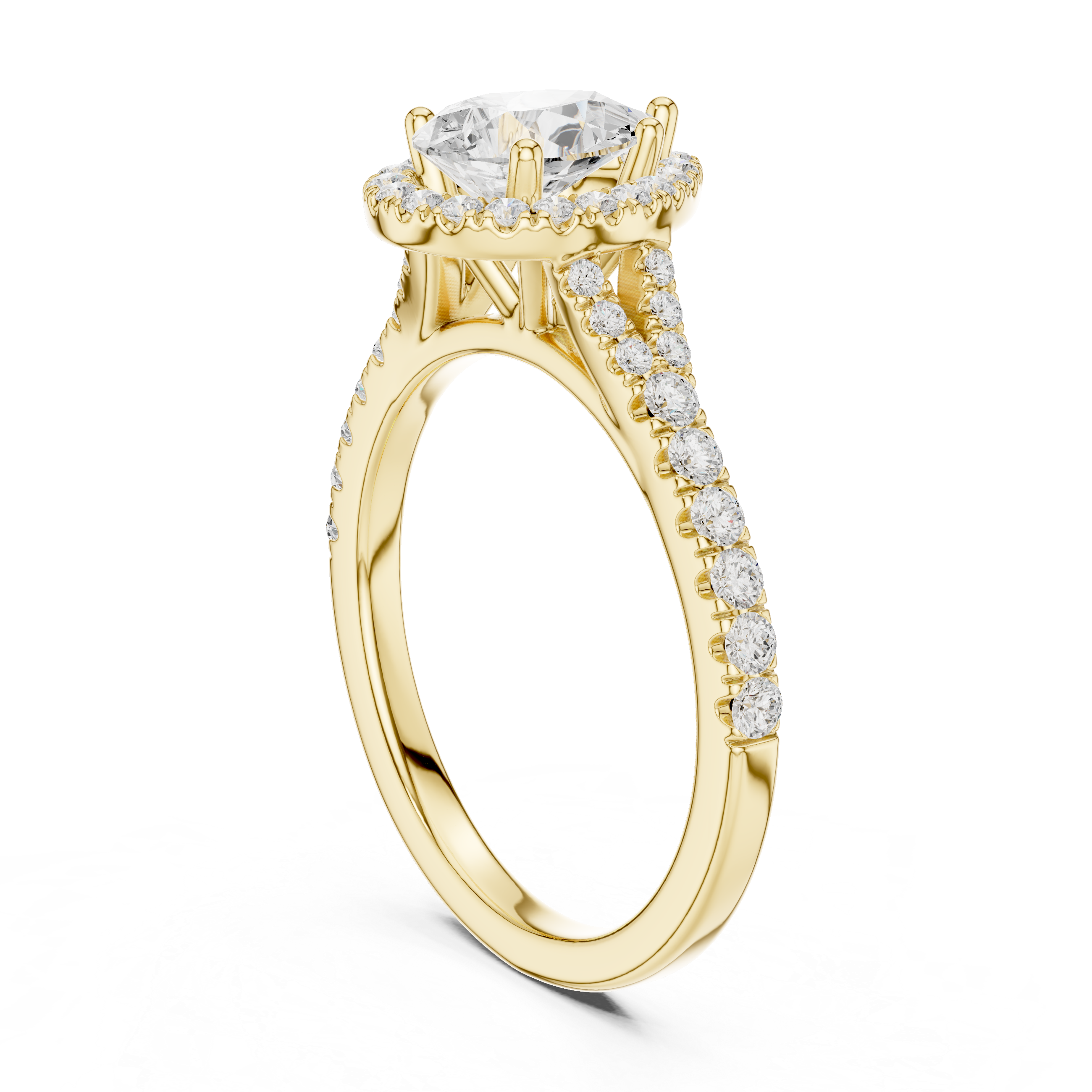 1 ct Pear Diamond Halo Lab Grown Diamond Ring