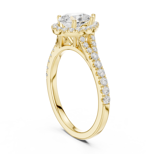 1 ct Pear Diamond Halo Lab Grown Diamond Ring