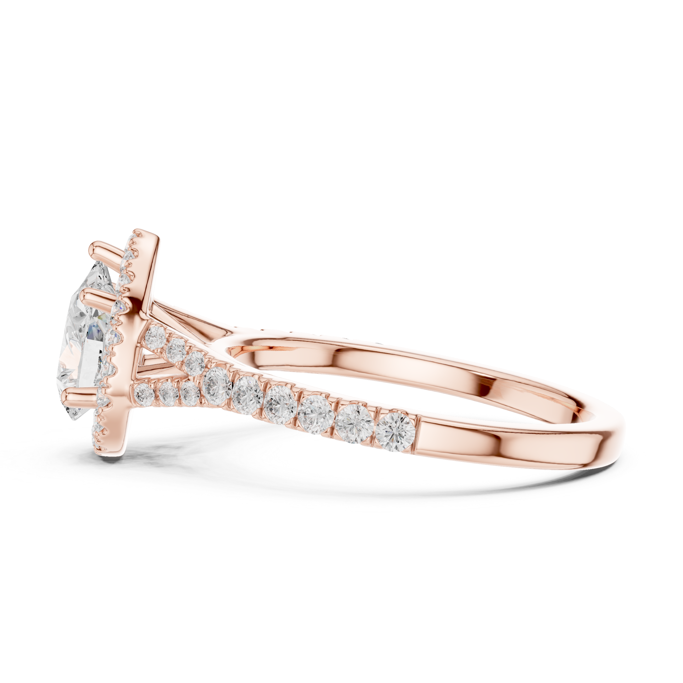 1 ct Pear Diamond Halo Lab Grown Diamond Ring