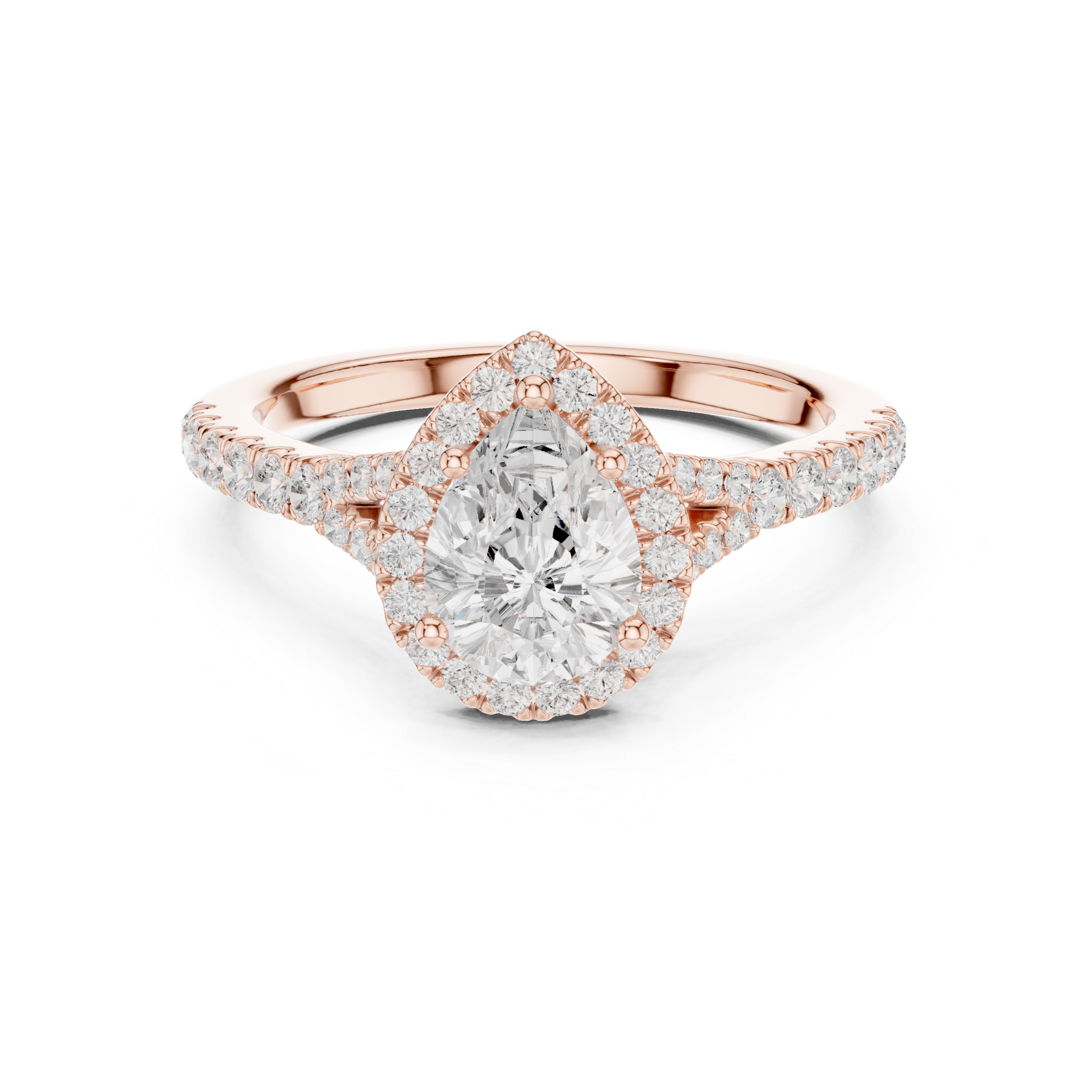 1 ct Pear Diamond Halo Lab Grown Diamond Ring