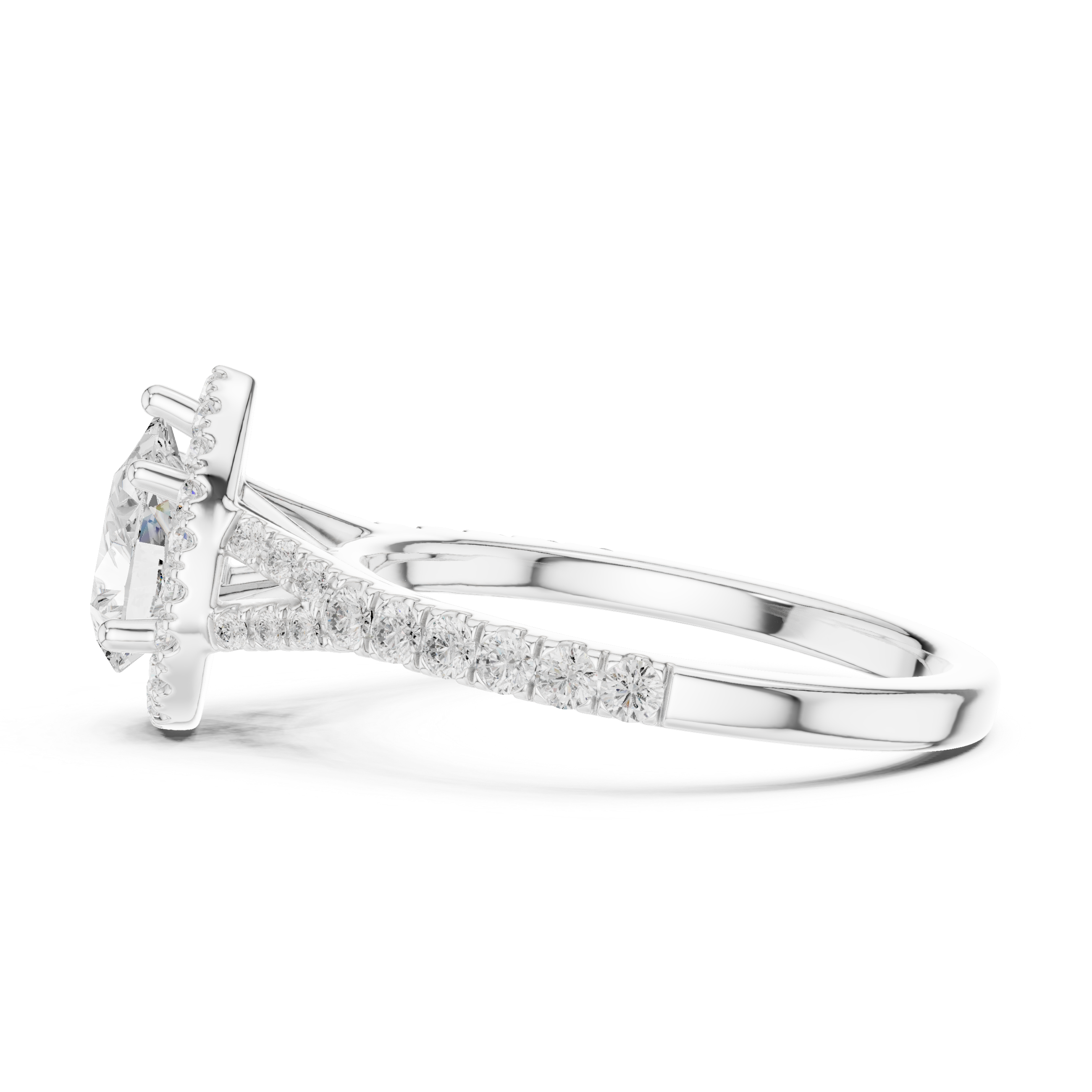 1 ct Pear Diamond Halo Lab Grown Diamond Ring