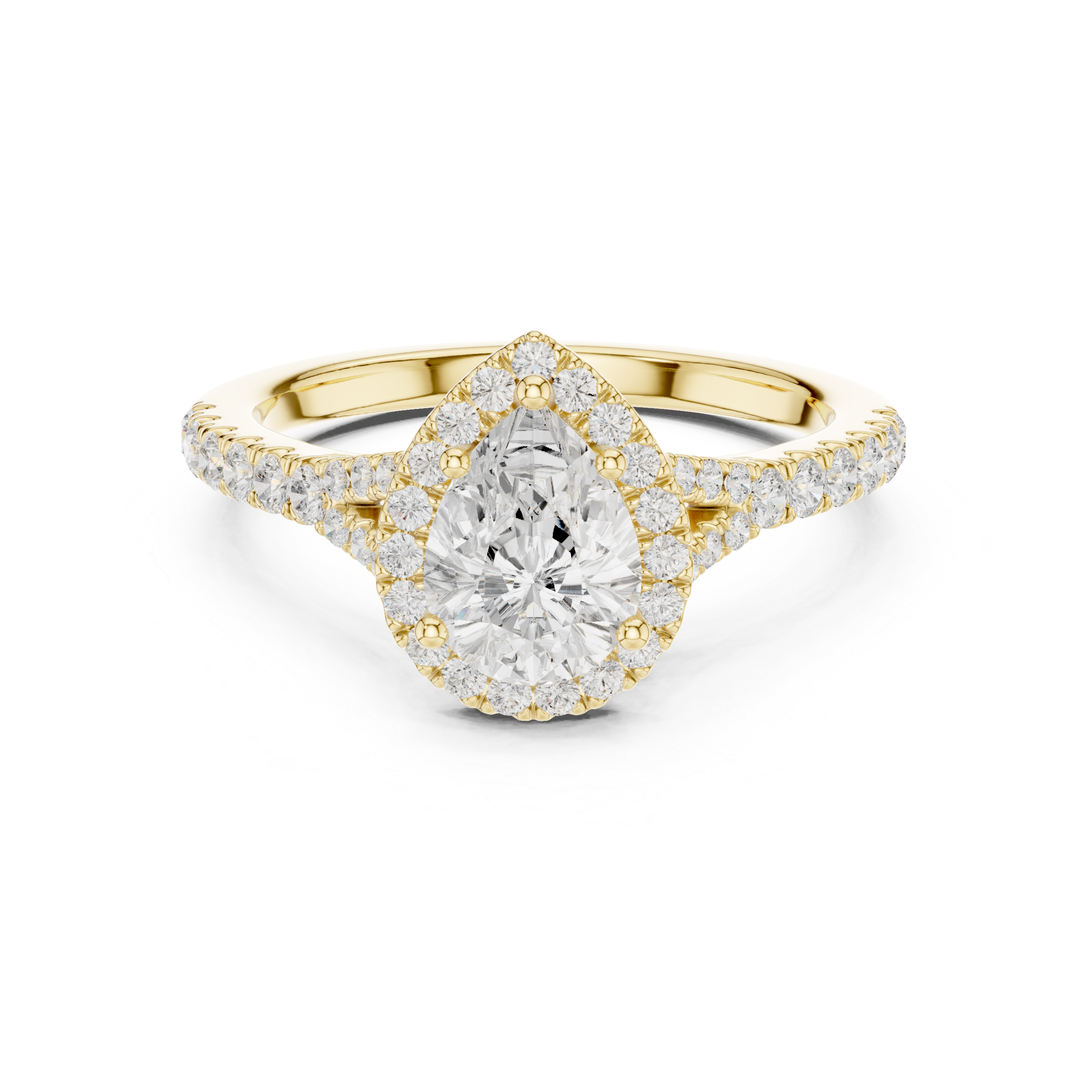 1 ct Pear Diamond Halo Lab Grown Diamond Ring