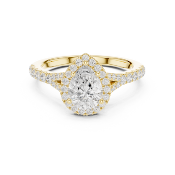 1 ct Pear Diamond Halo Lab Grown Diamond Ring