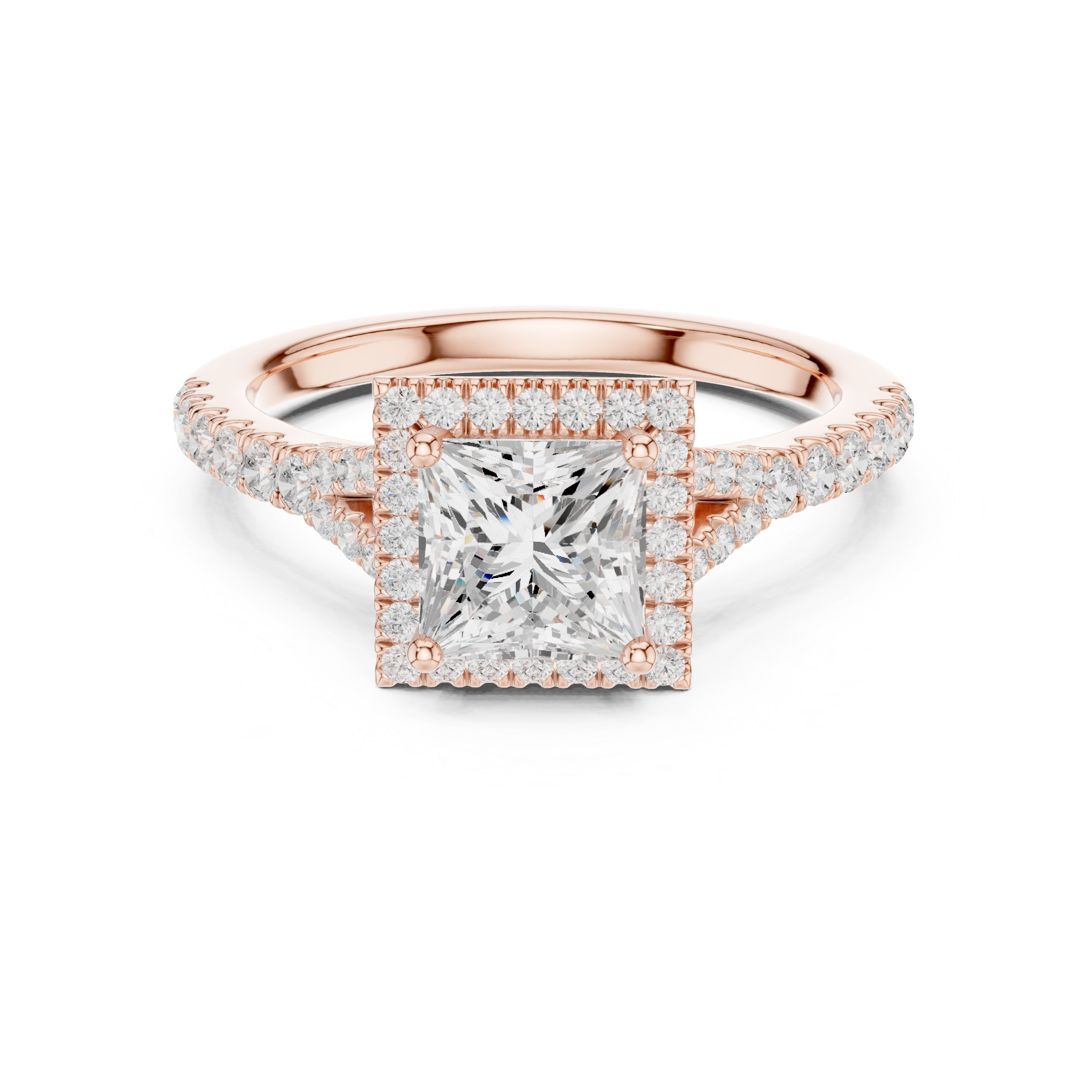 1 ct Princess & Round Diamond Lab Grown Diamond Ring