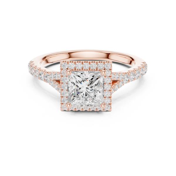1 ct Princess & Round Diamond Lab Grown Diamond Ring