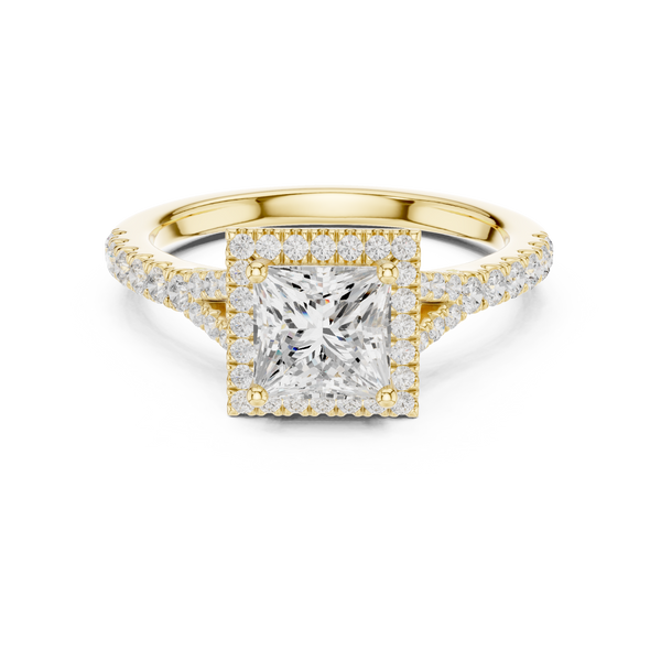 1 ct Princess & Round Diamond Lab Grown Diamond Ring