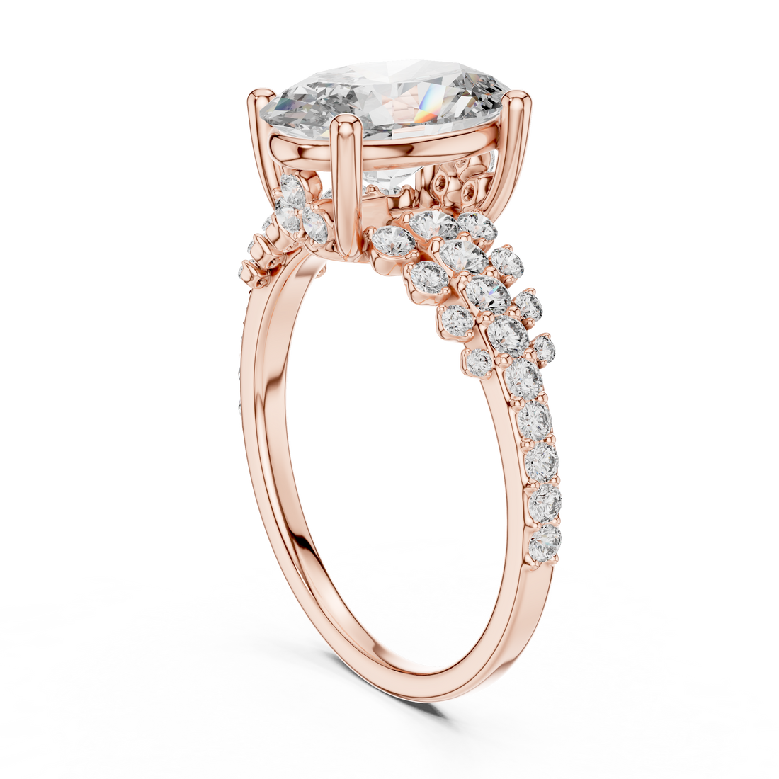 Contemporary Matte Lab grown diamond Ring