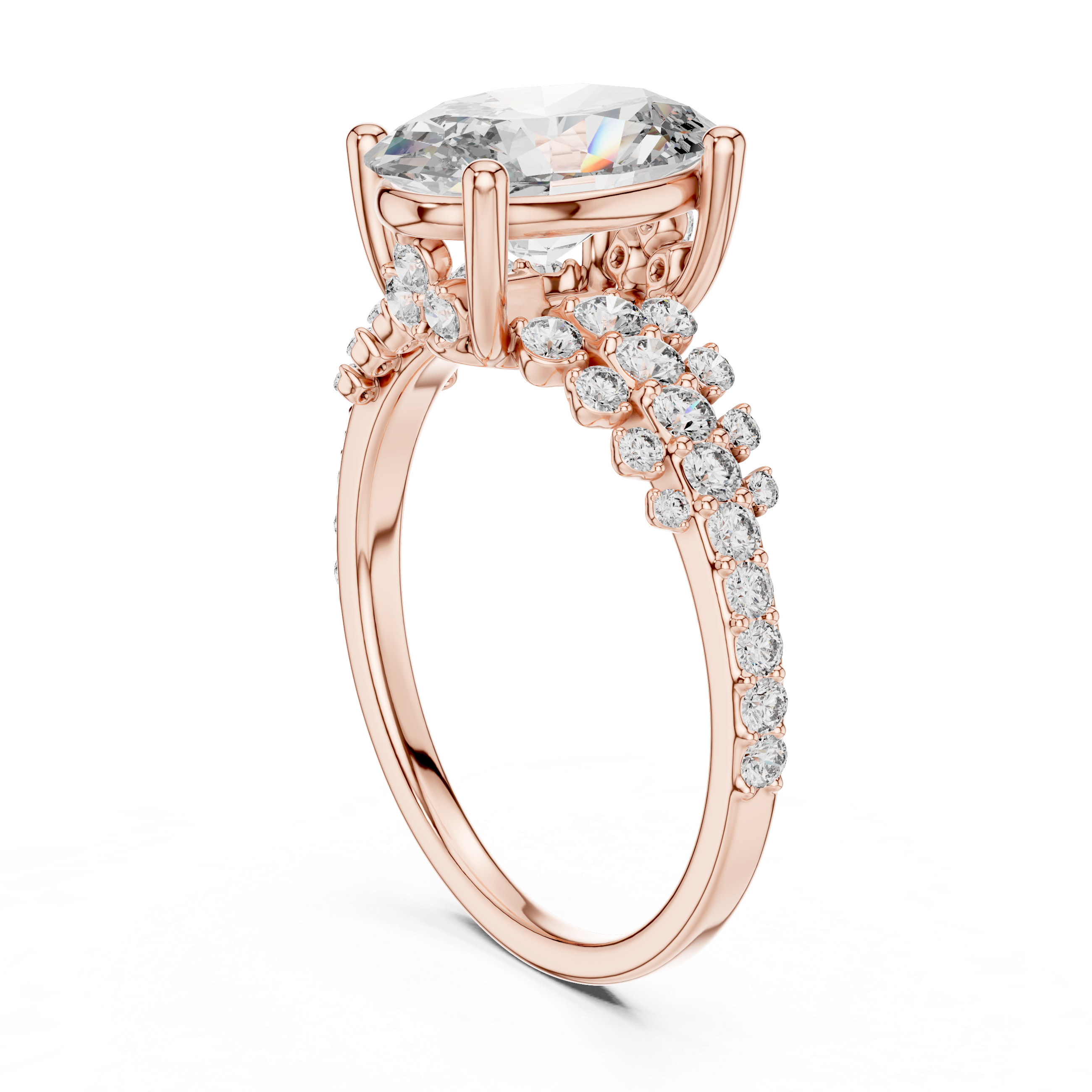 Contemporary Matte Lab grown diamond Ring