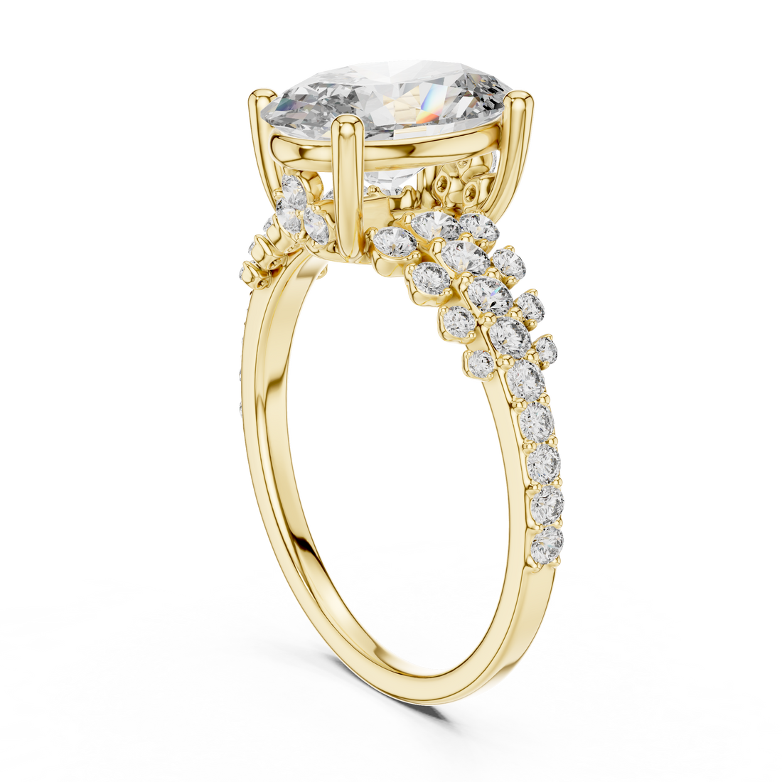 Contemporary Matte Lab grown diamond Ring