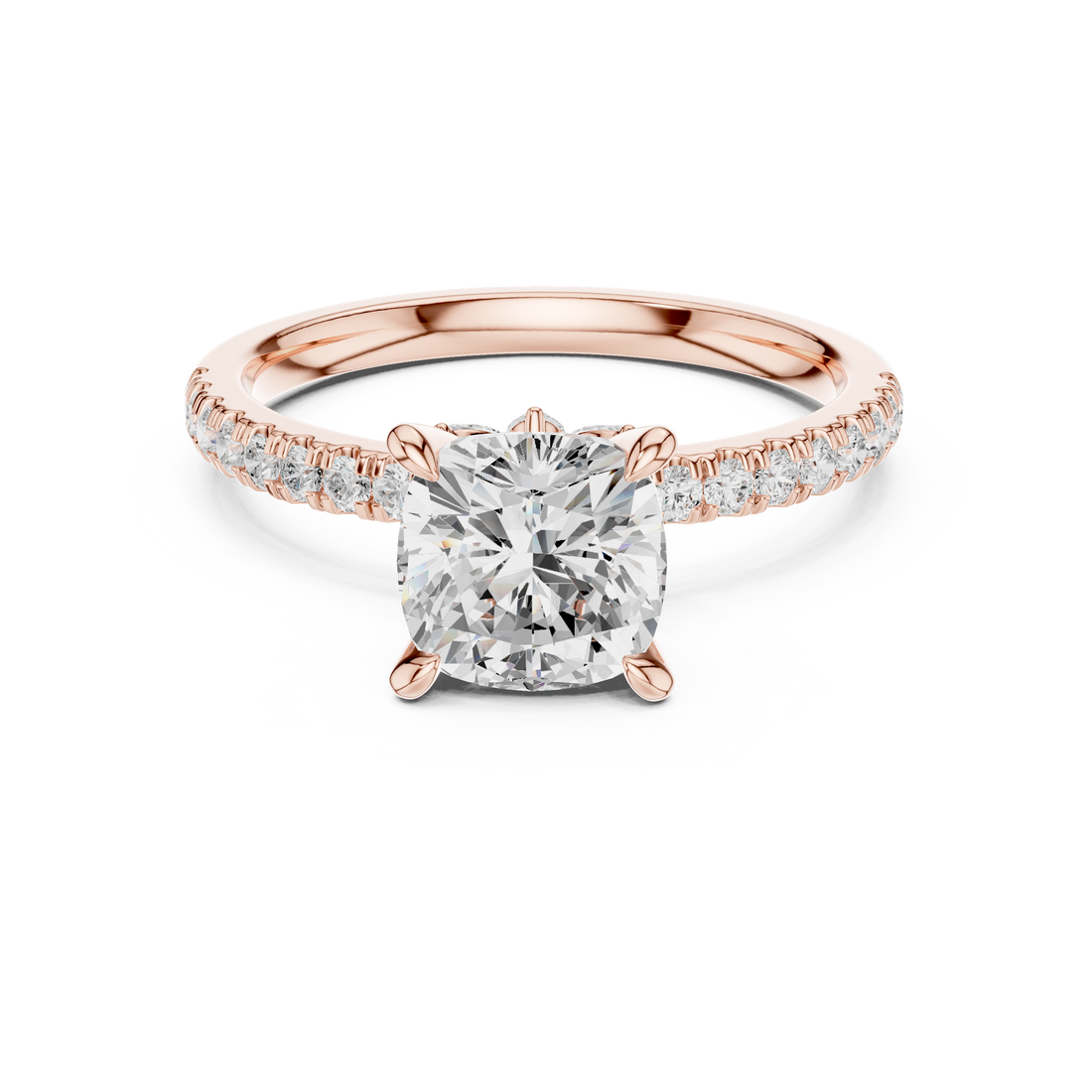 Cushion Diamond Solitaire & Marquise Accents