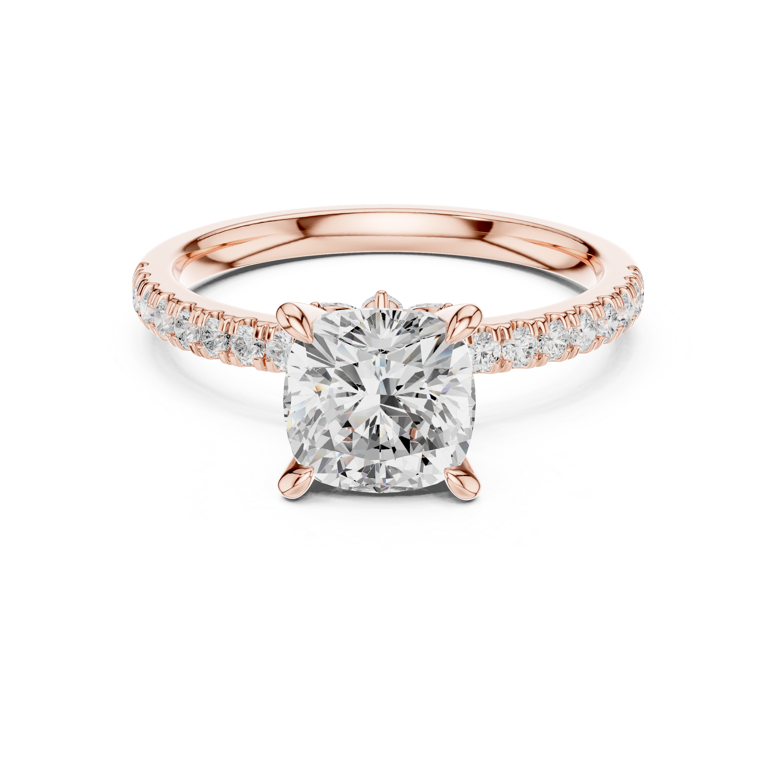 Cushion Diamond Solitaire & Marquise Accents