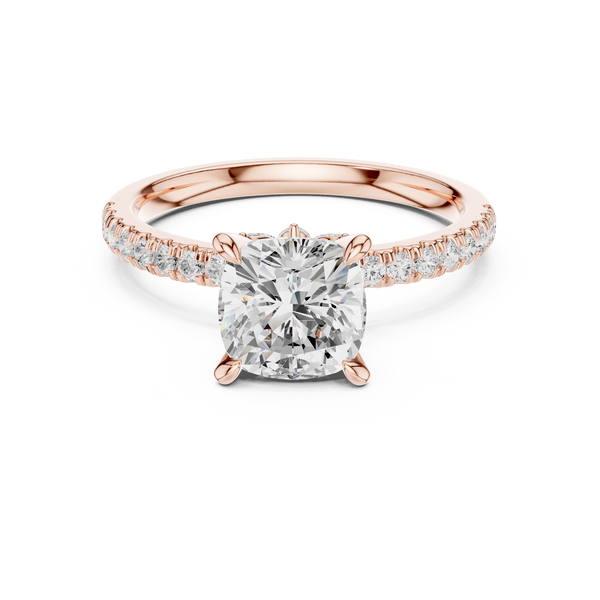 Cushion Diamond Solitaire & Marquise Accents
